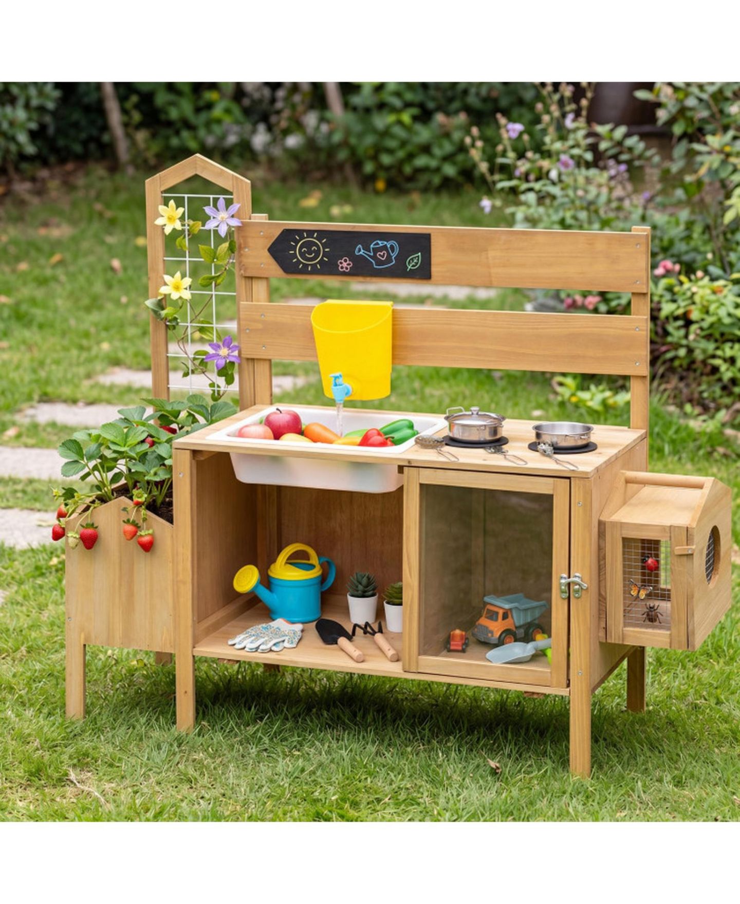 Детские игрушки HONGGE Detachable Bird Cage 7-Piece Mud Kitchen, Ages 3+, цвет: Натуральный — фото 11