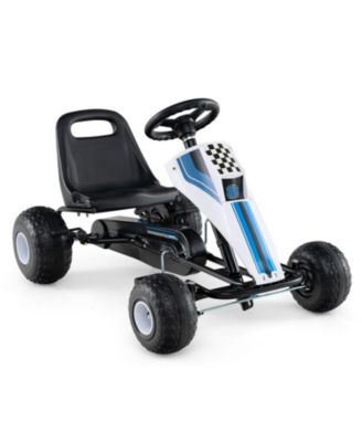 4-Wheel Kids Pedal Go Kart with Steering Wheel and Handbrake