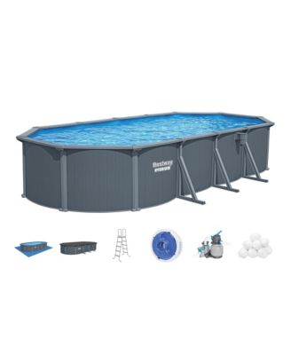 Hydrium 24' x 12' x 52" Oval Steel Wall Above Ground Pool Set