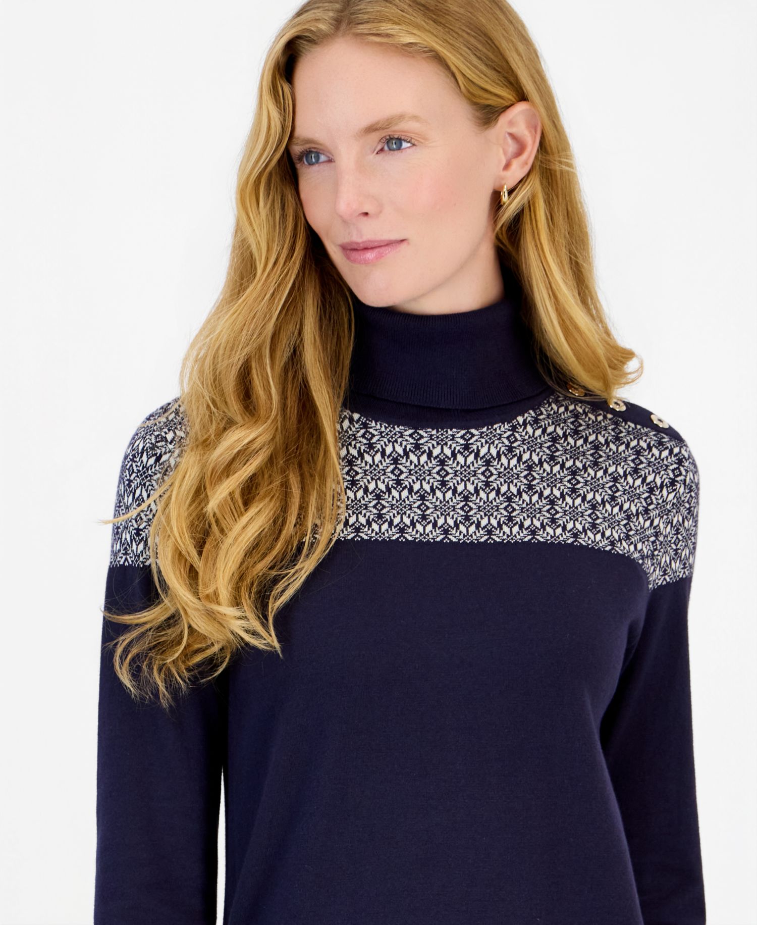 Women's Fair Isle Colorblock Turtleneck Sweater