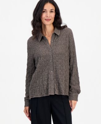 Women's Long-Sleeve Classic Collar Slim Blouse
