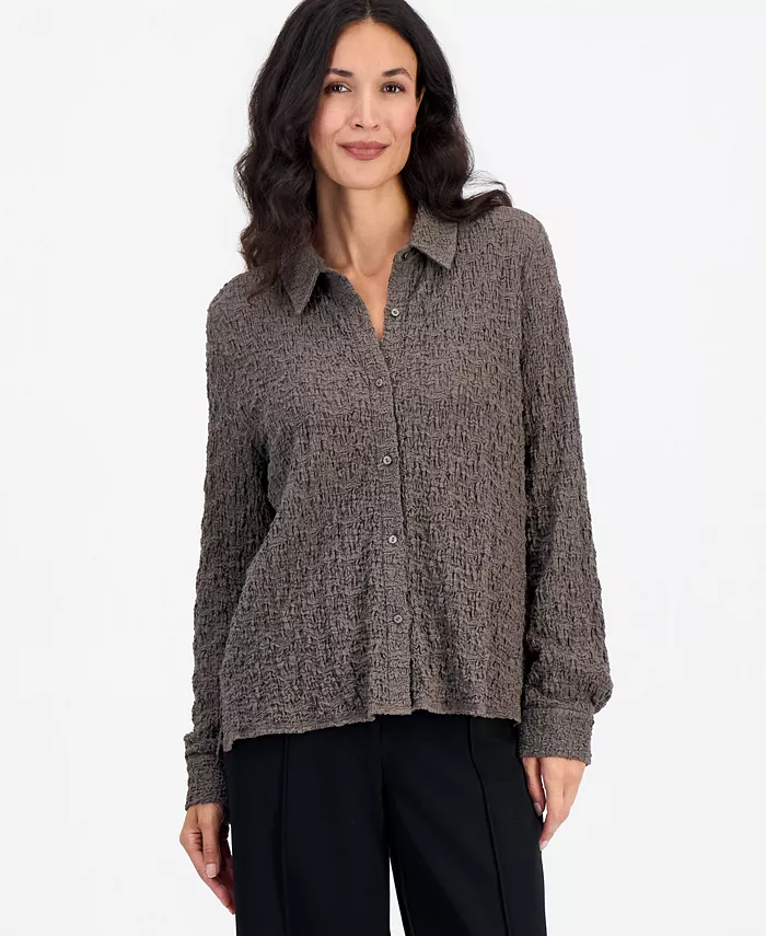 Women's Long-Sleeve Classic Collar Slim Blouse - thumbnail 4