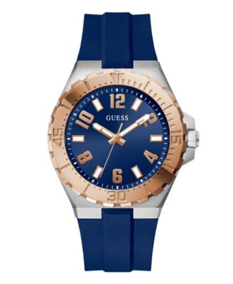 Men's Quartz Blue Silicone Watch 44mm