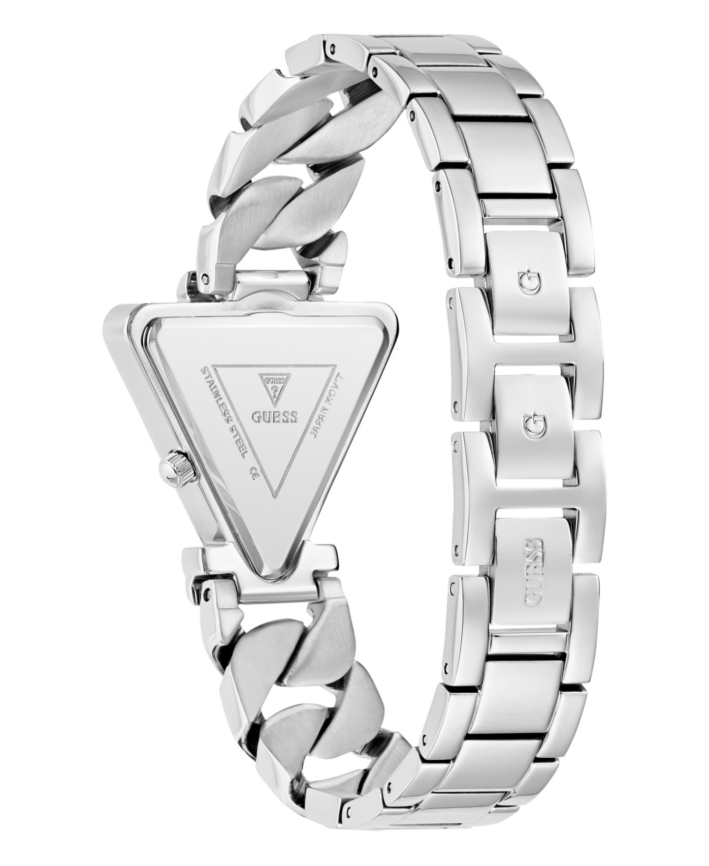 Женские часы GUESS Quartz Silver-Tone Stainless Steel Watch 30mm x 34mm — фото 2