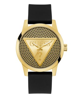 Men's Quartz Black Silicone Watch 44mm