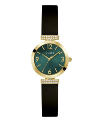Women's Quartz Black Silicone Watch 28mm