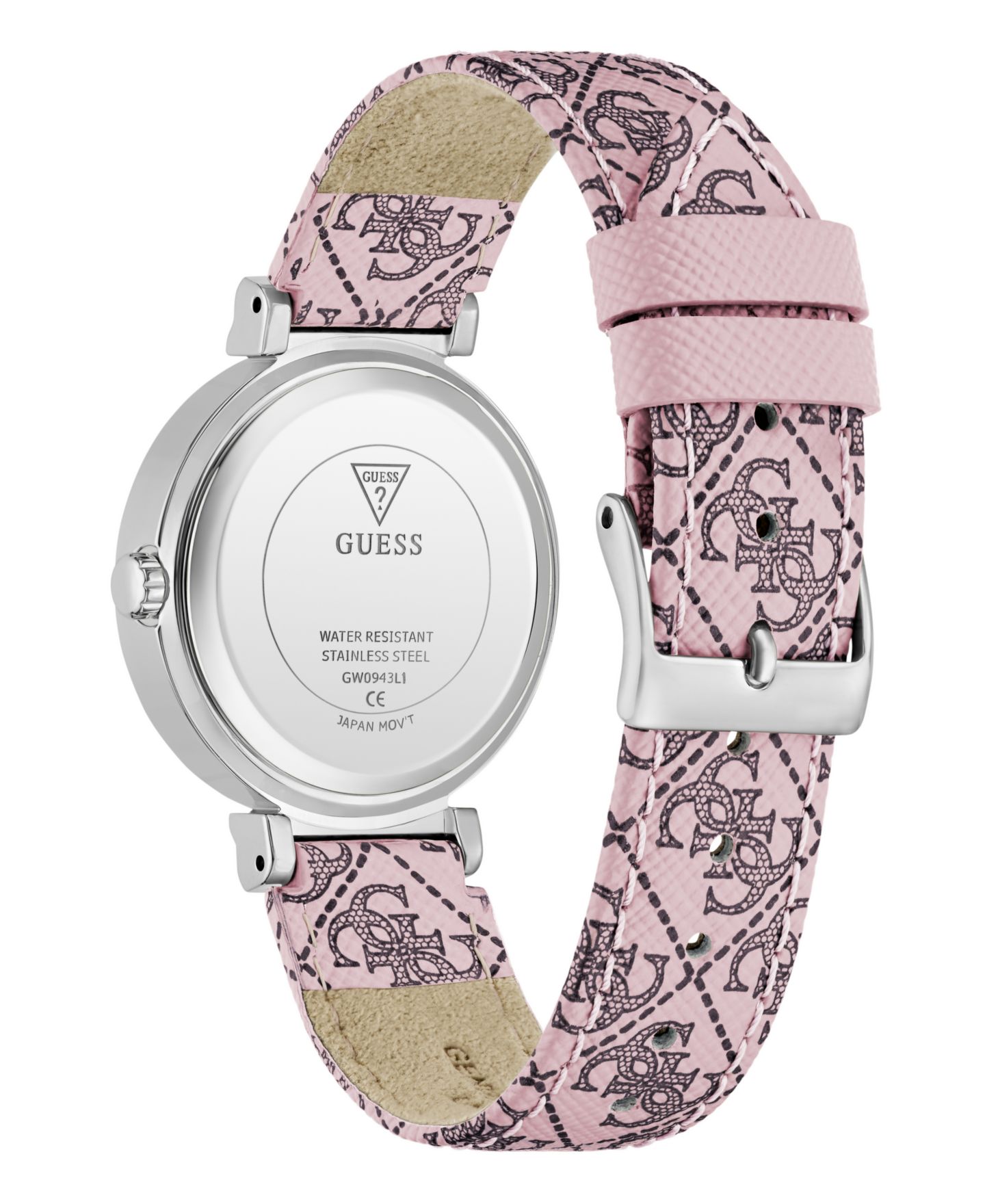 Женские часы GUESS Quartz Pink Genuine Leather 32mm — фото 2