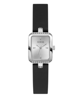 Women's Quartz Black Silicone Watch 22mm