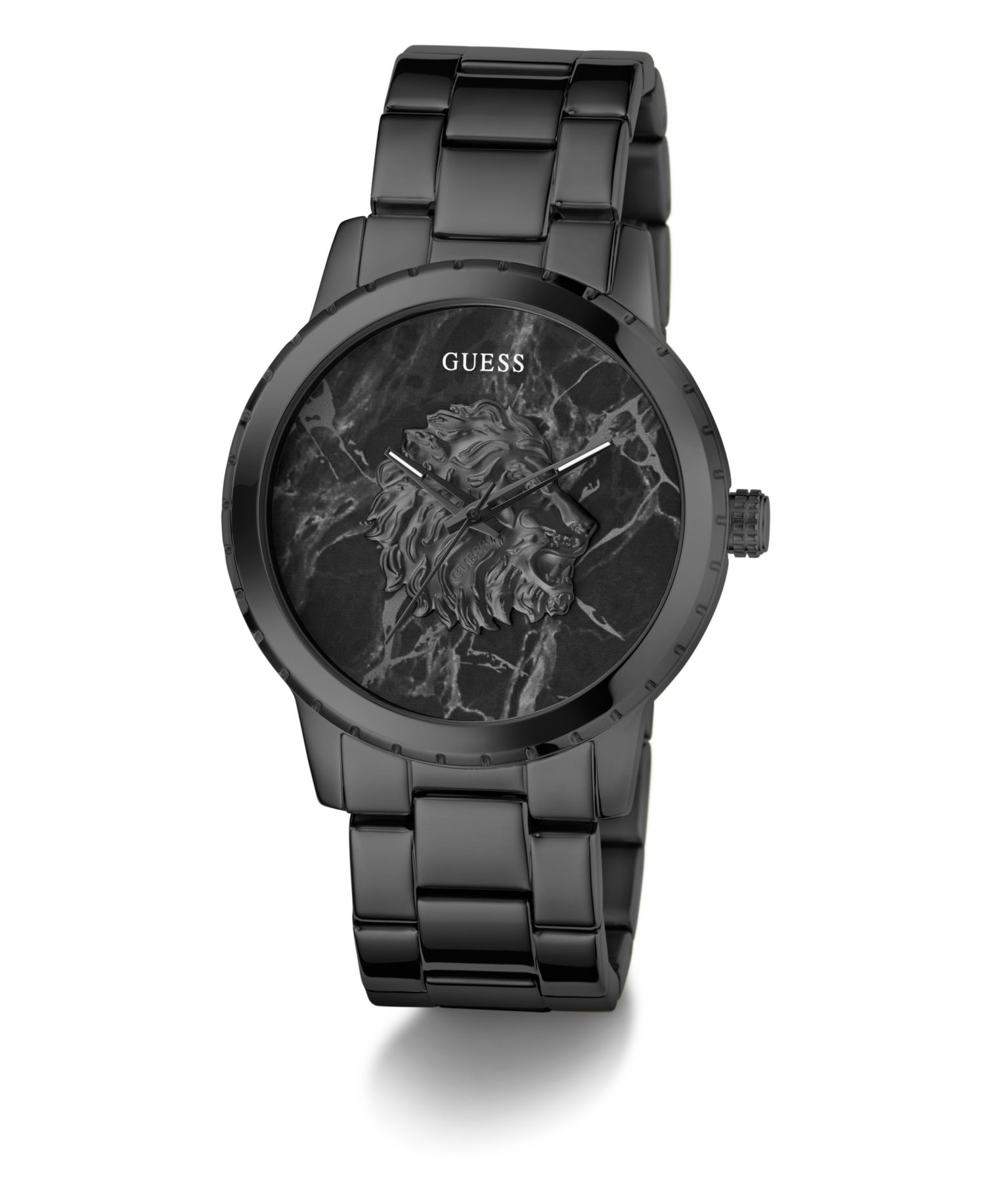 Men's Quartz Black Stainless Steel Watch 44mm
