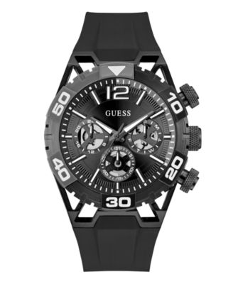 Men's Quartz Black Silicone Watch 46mm