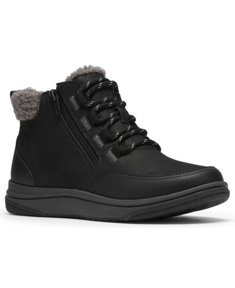 Женские ботинки Clarks Breeze Moss Zipper Booties, цвет: Чёрный