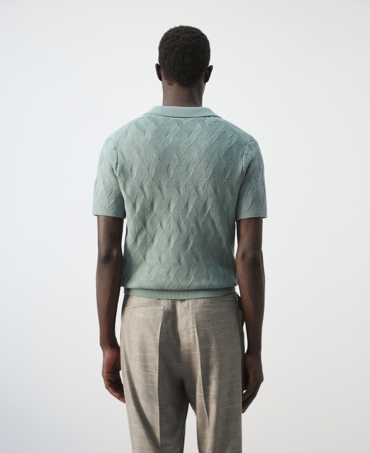 Men's Cotton Ribbed Structured Polo Shirt