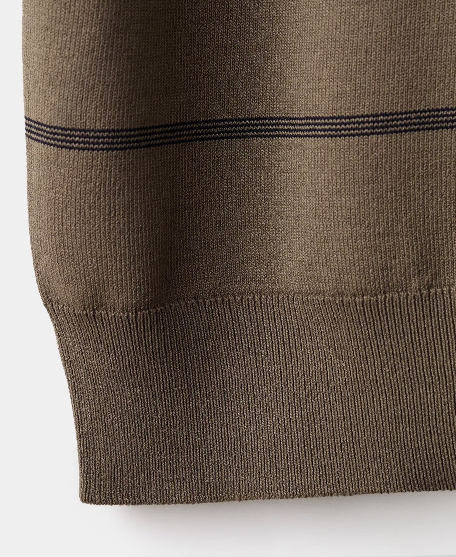 Men's Striped Fine-Knit Polo Shirt
