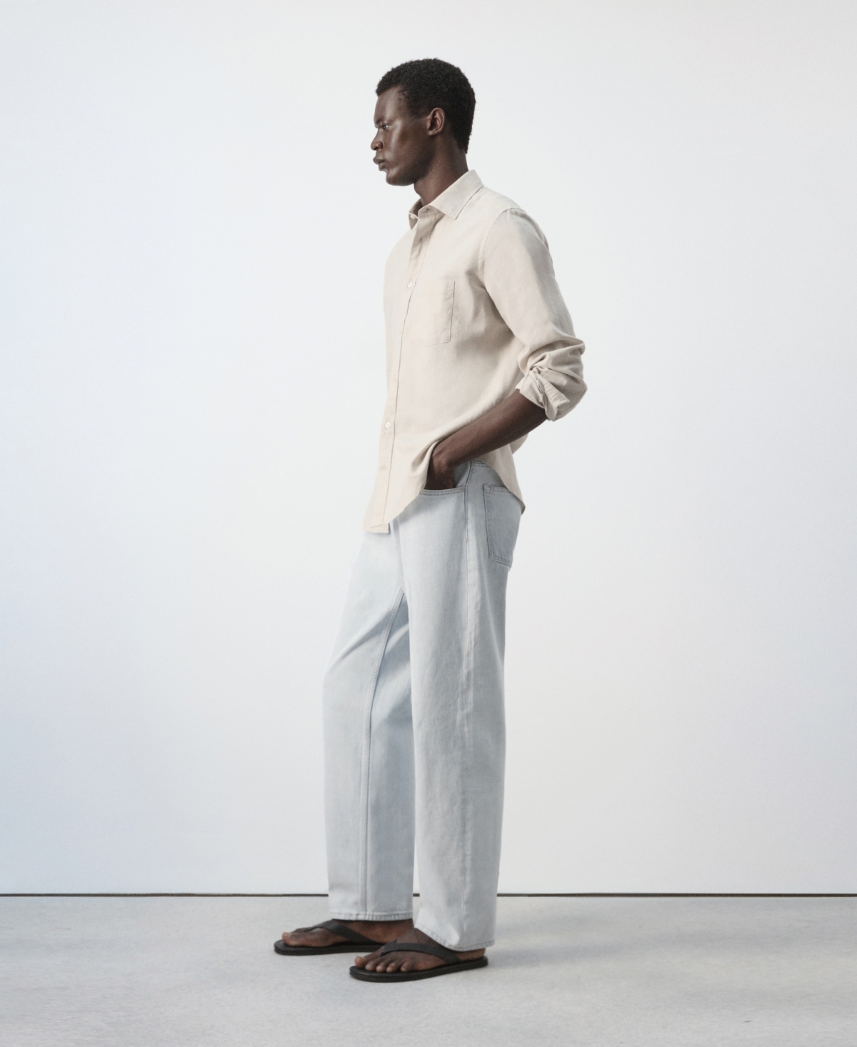 Mango Men's Pocket Linen Shirt