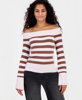 Junior's Off-the-Shoulder Bell-Sleeve Sweater