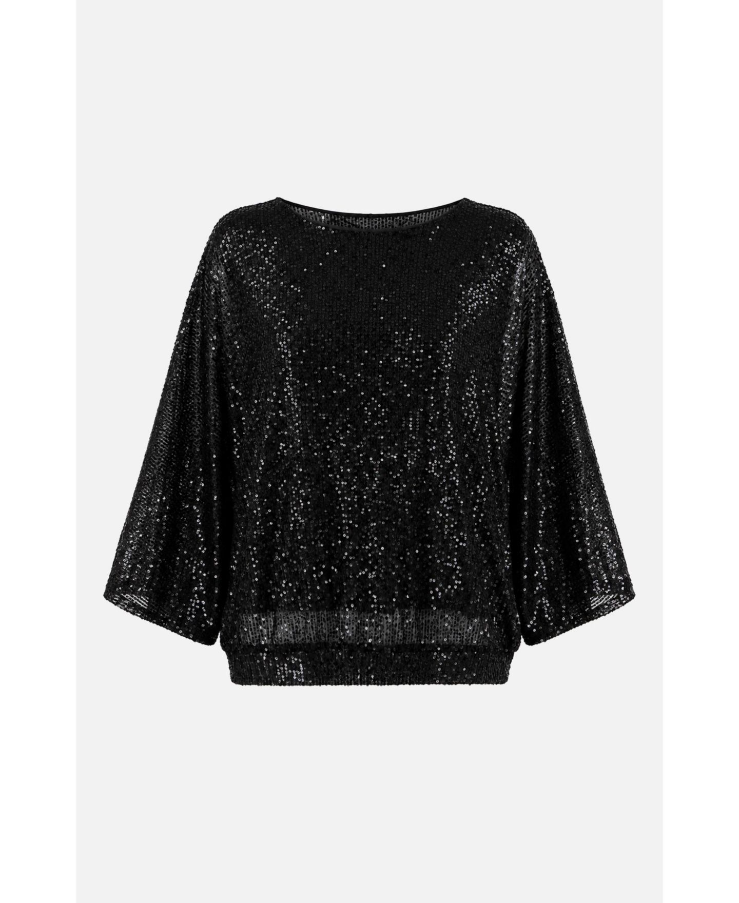 Женский топ Yumi All-Over Sequin Batwing Sleeves, цвет: Чёрный — фото 7