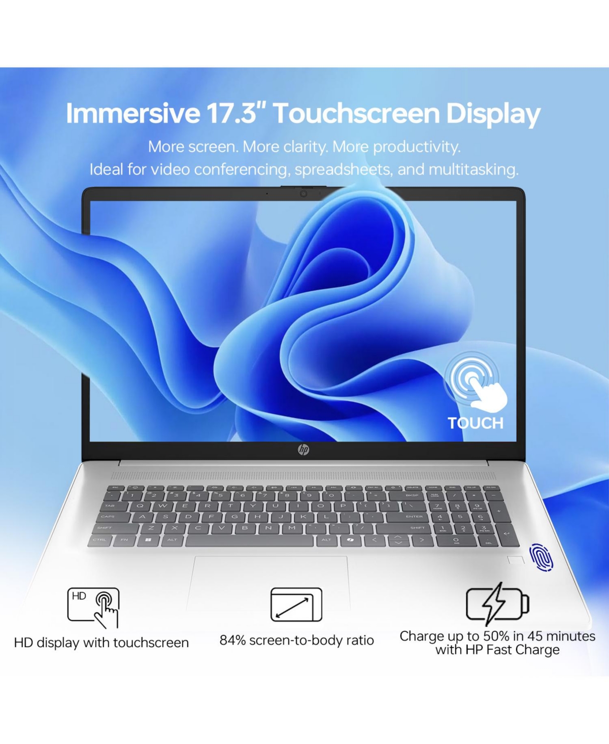 Hp 17.3" Touchscreen Business Copliot Ai Laptop, Intel Core Ultra 5 225U, 64GB DDR5 Ram, 2TB Ssd, Wi-Fi 6, Win11 Home