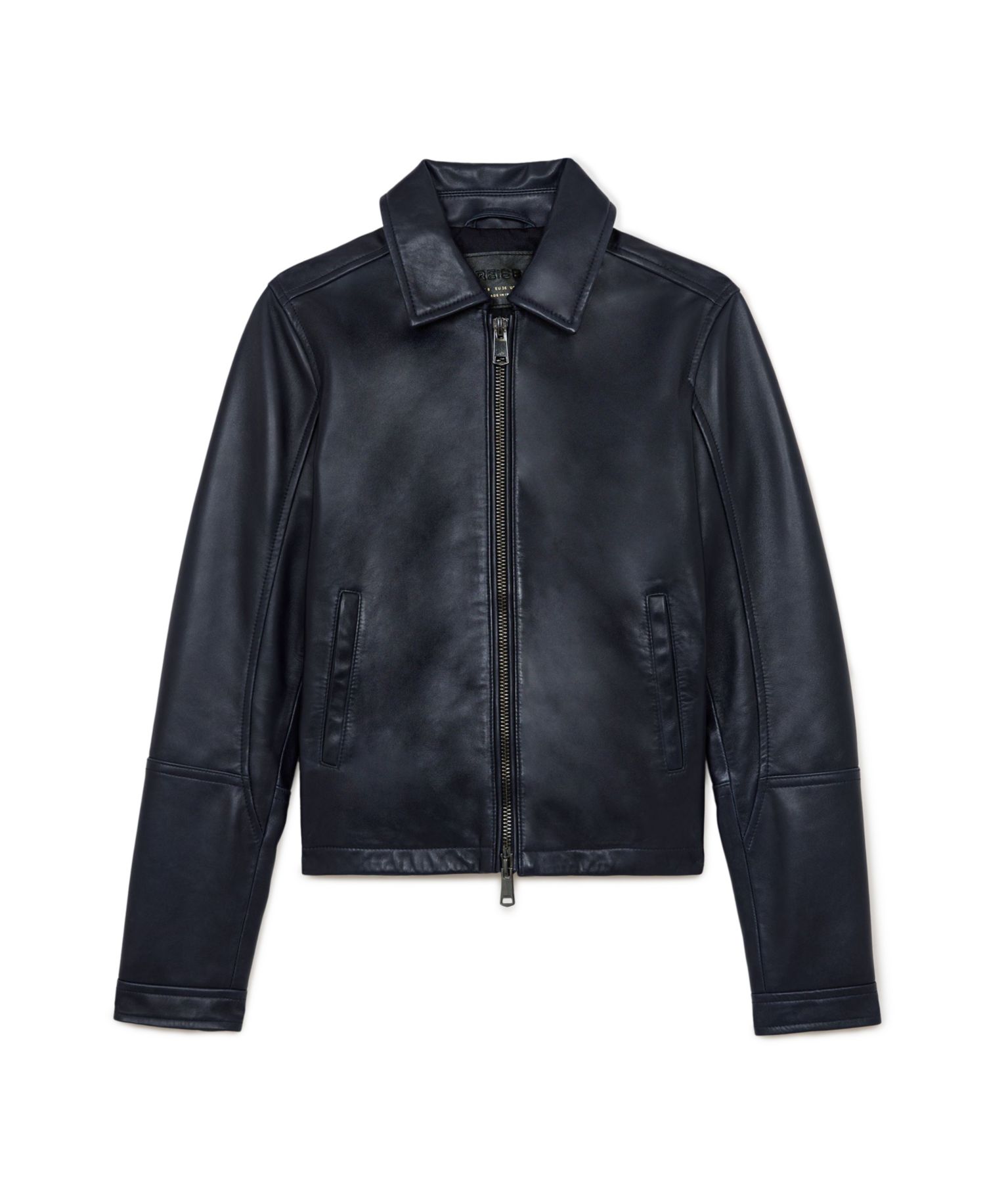 Petite Sorina Leather Moto Zip-Through Jacket
