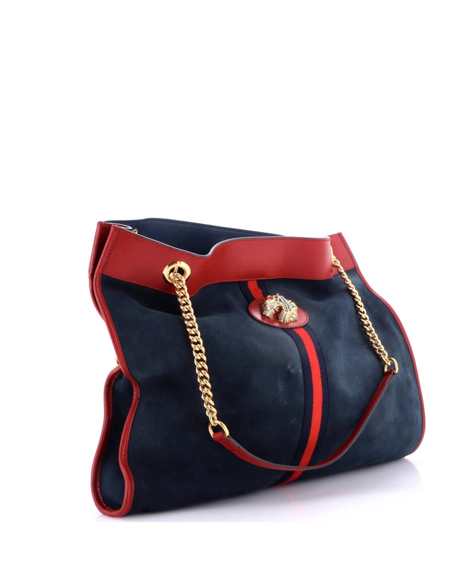 Large Rajah Chain Tote Suede