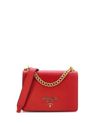 Small Chain Flap Bag Saffiano Leather