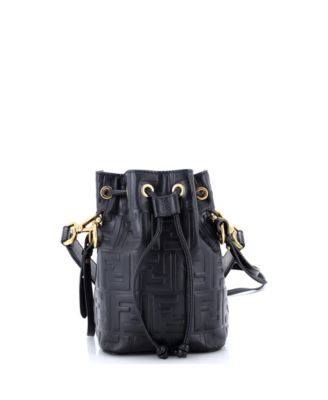 Mini Mon Tresor Bucket Bag Zucca Embossed Leather