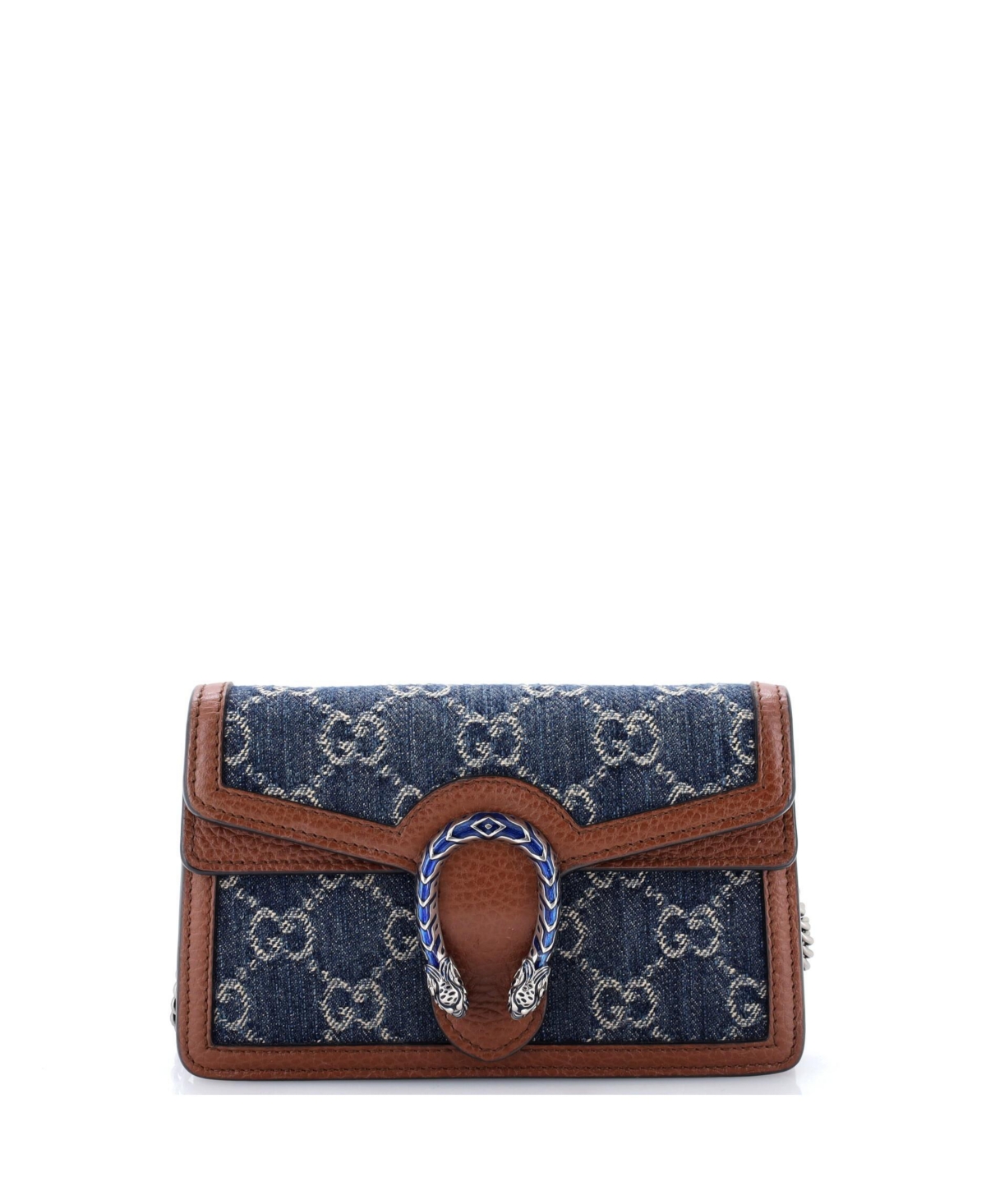 Pre-Owned Gucci Super Mini Dionysus Bag Gg Denim
