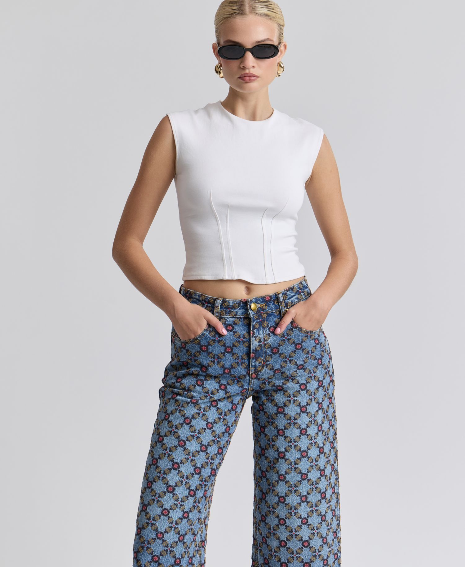 Women's Mid-Rise Wide-Leg Jeans