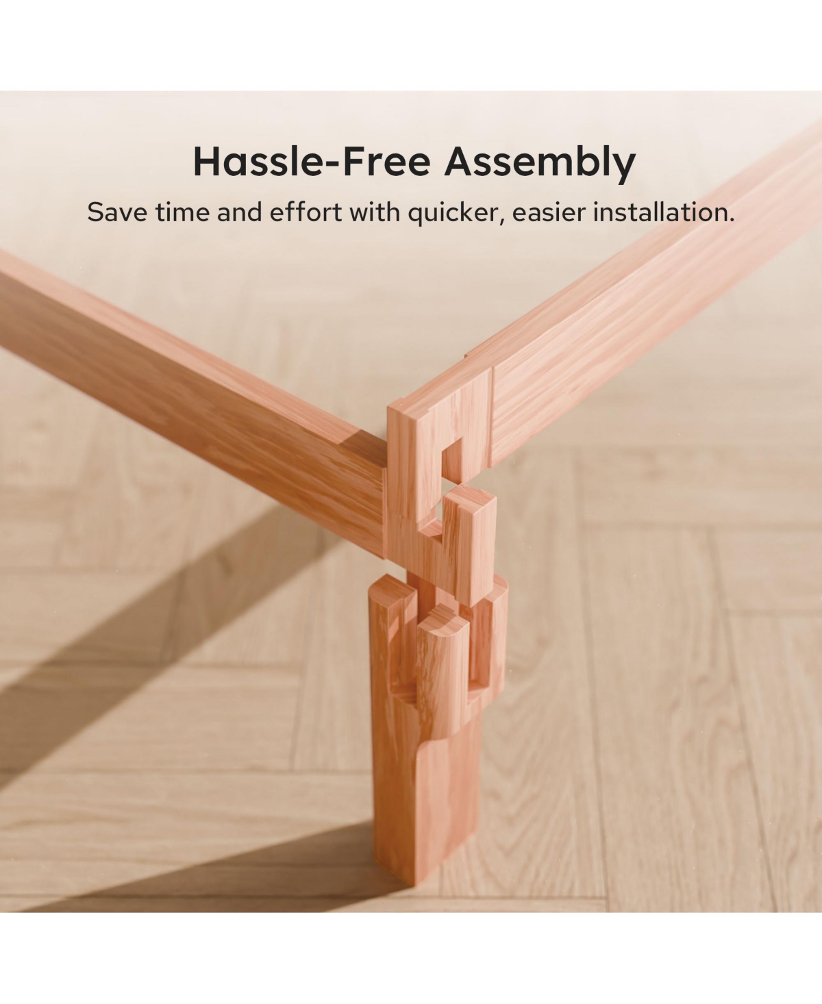 Flexispot Kana Japanese Joinery Solid Wood Platform Bed Frame with Slat Support