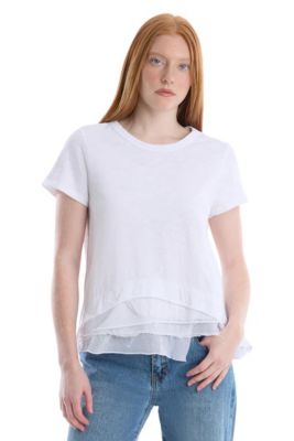 Women's Boxy Short Sleeve Mixed Hem Tee