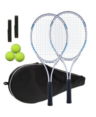 Tennis Rackets 2 Players Set With Cover Bag Grip Balls