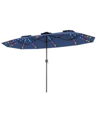 Double-Sided Patio Umbrella with Color-Changing Solar LED Lights