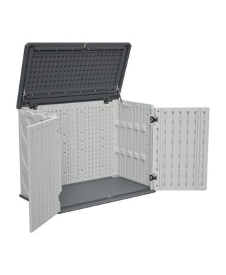Horizontal Outdoor Storage Shed 28 Cubefeet Lockable HDPE Cabinet Waterproof