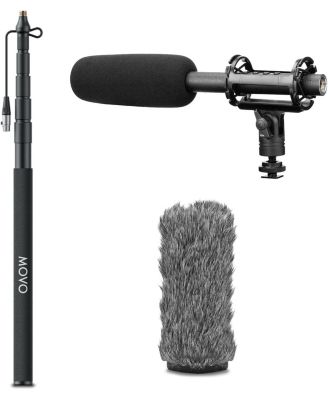 BOOMP-SGMIC Shotgun Microphone and Boom Pole Kit for XLR Recording