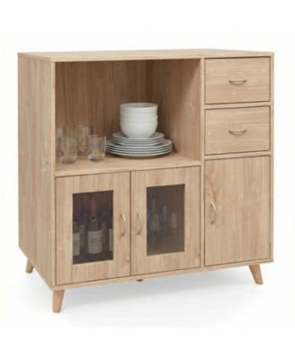 36 Inch Sideboard Buffet Cabinet with Open Compartment and Drawers