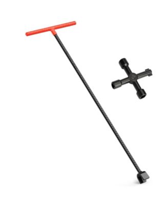 Water Meter Key T-Handle 4-Way Steel