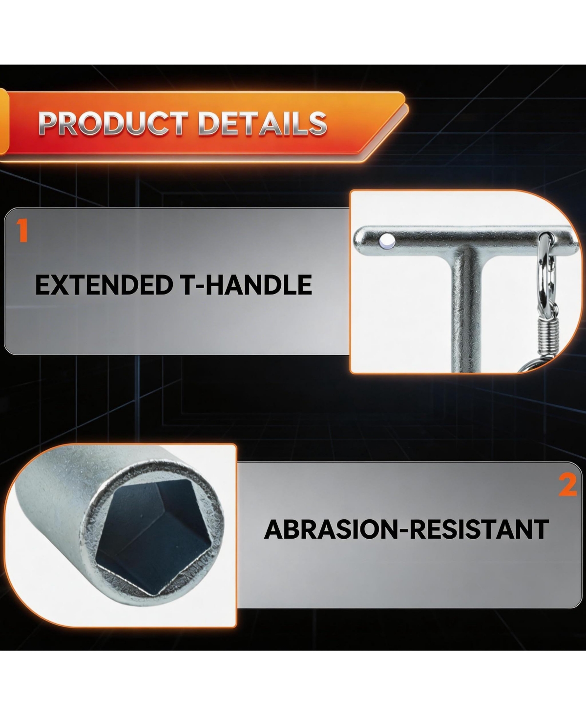Xdovet Penta Wrench Extension Curb Box T-handle Transformer Key