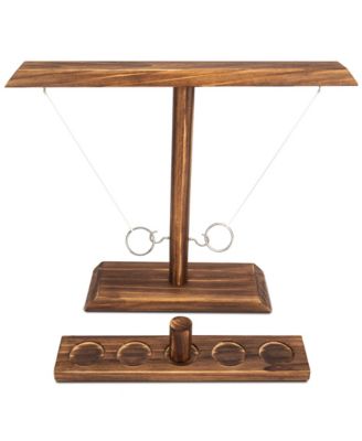 Ring Toss Game Wooden Hook Bar Party 15.7" X 13