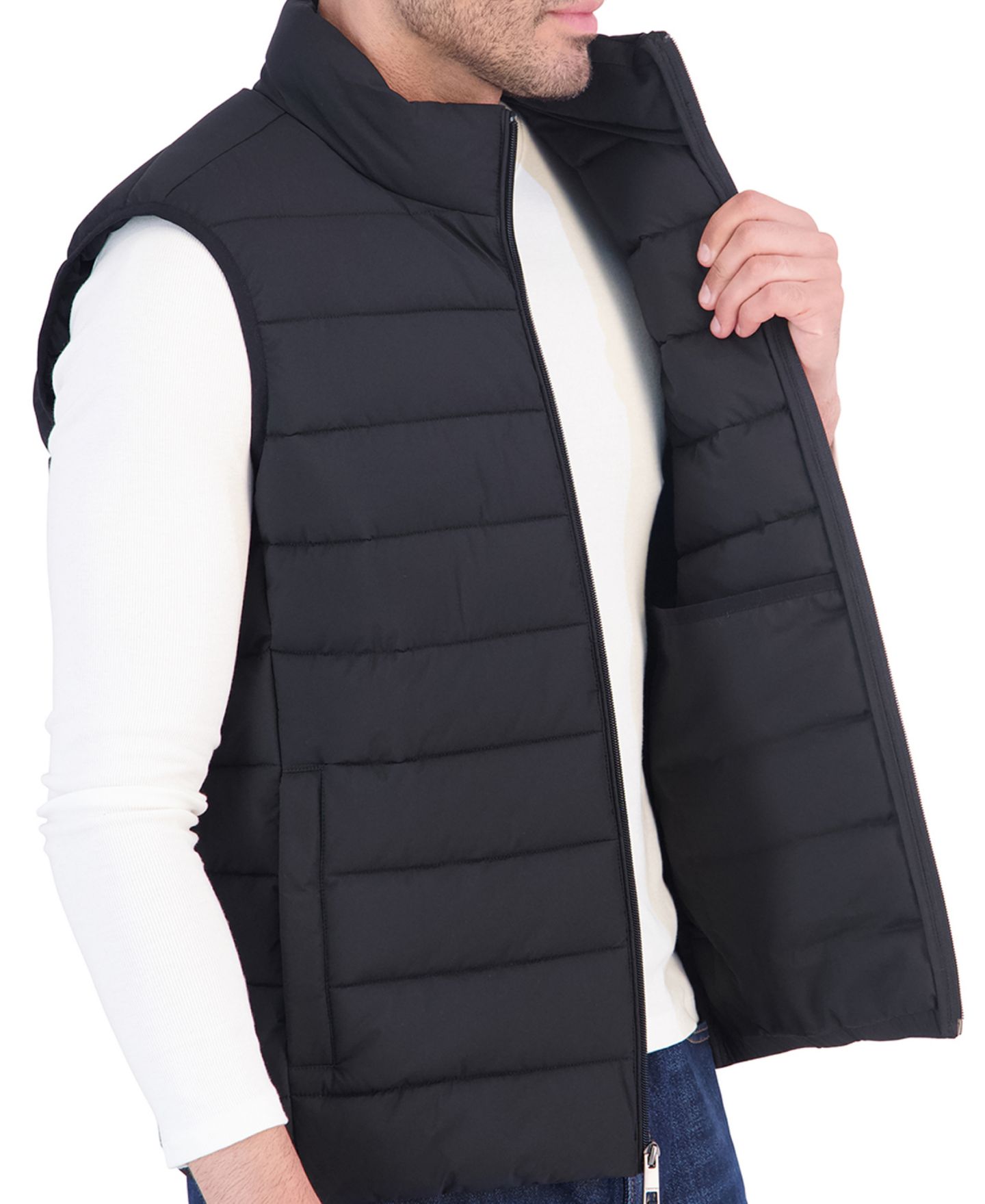 Мужской жилет Calvin Klein Quilted Puffer Stretch Vest, цвет: Чёрный — фото 4