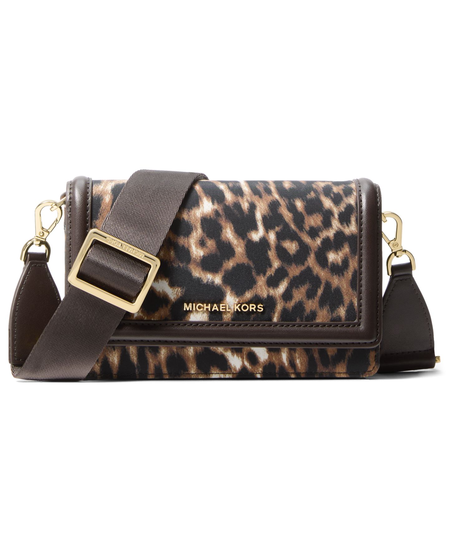 Женская сумка Michael Kors Jet Set Small Phone Webbing Crossbody Handbag, цвет: Хаки — фото 1