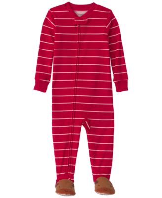 Carters Baby Boys' Moose Striped 2-Way Zip Dream Plush Snug-Fit Footed Pajama
