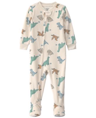 Carters Baby Boys' Dino 2-Way Zip Dream Plush Snug-Fit Footed Pajama