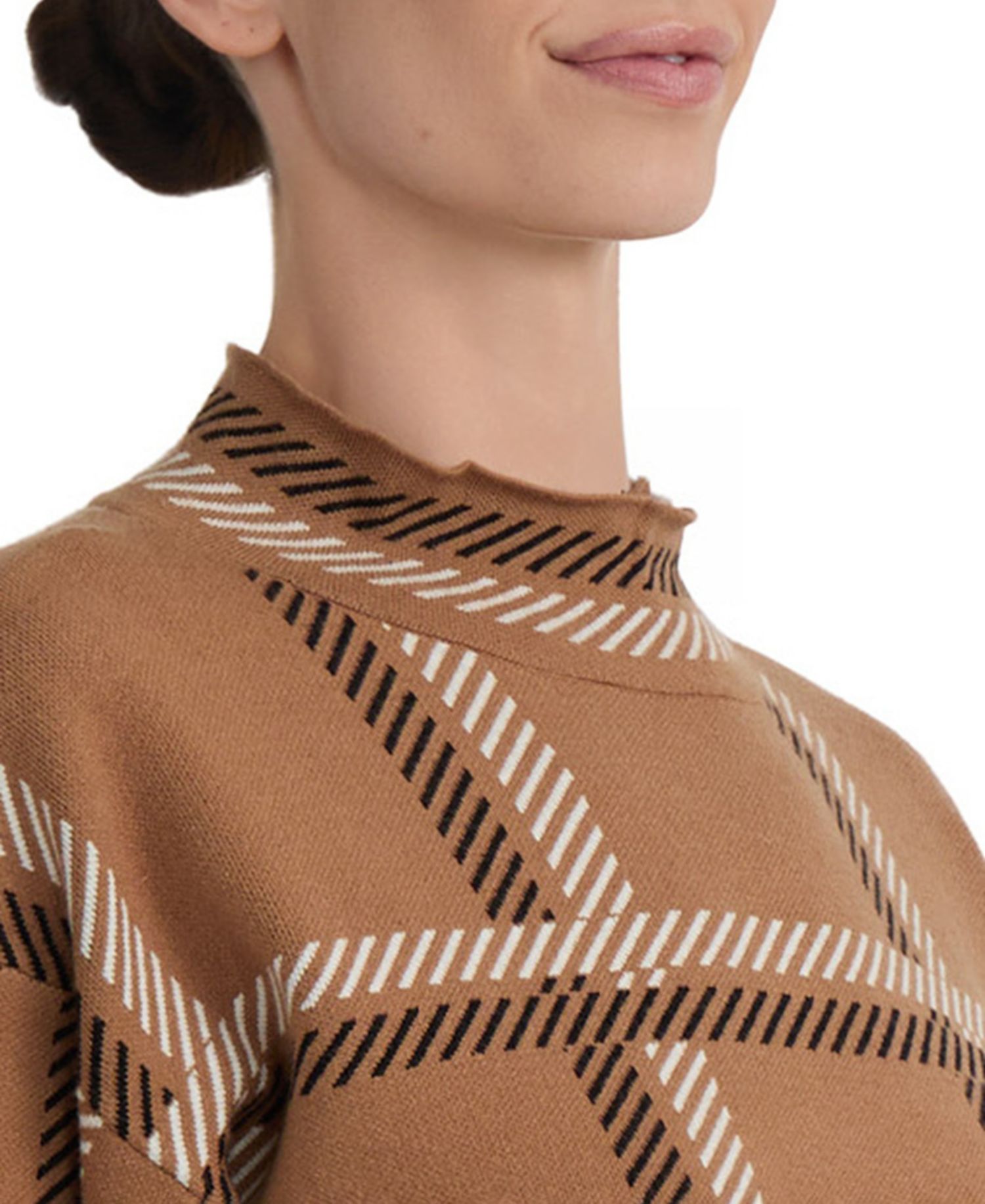 Women's Plaid Mock-Neck Sweater