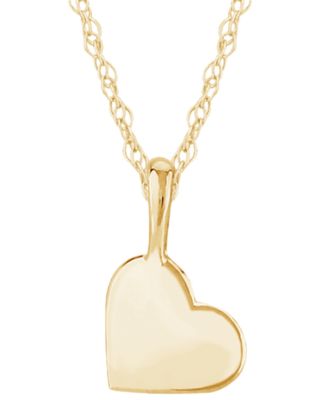 Heart Pendant Necklace in 14k Yellow Gold