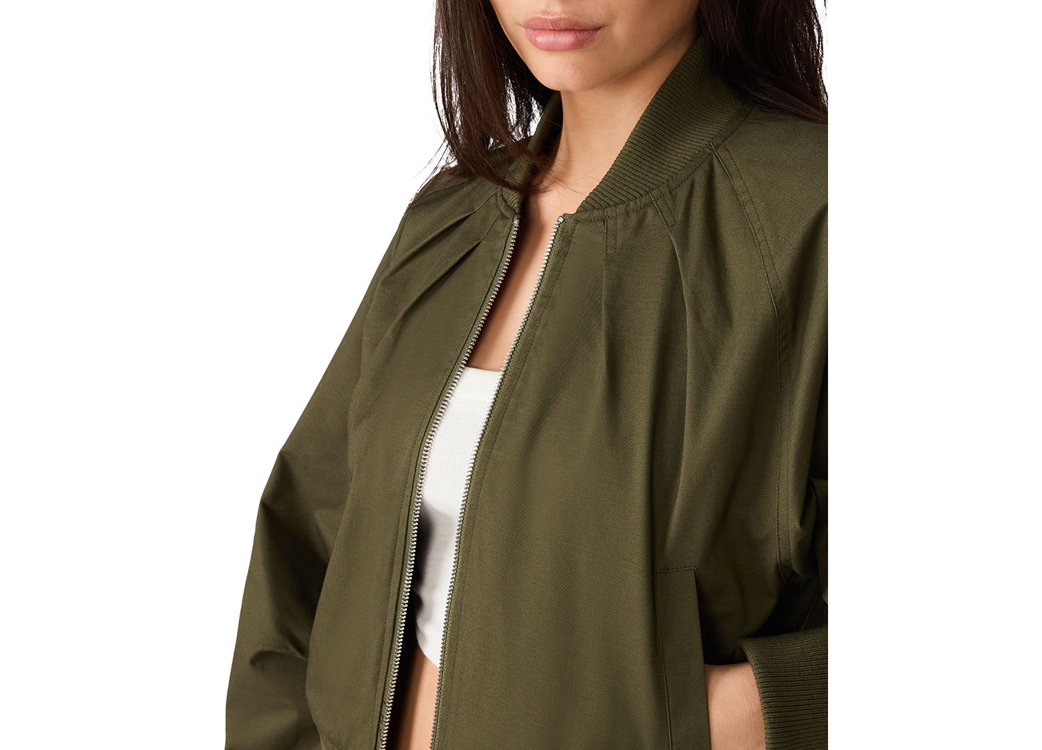 Women's Bray Cropped Bomber Zip-Up Jacket