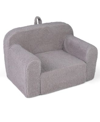 Portable Kids Toddler Sofa with Anti-Slip Base Teddy Fleece