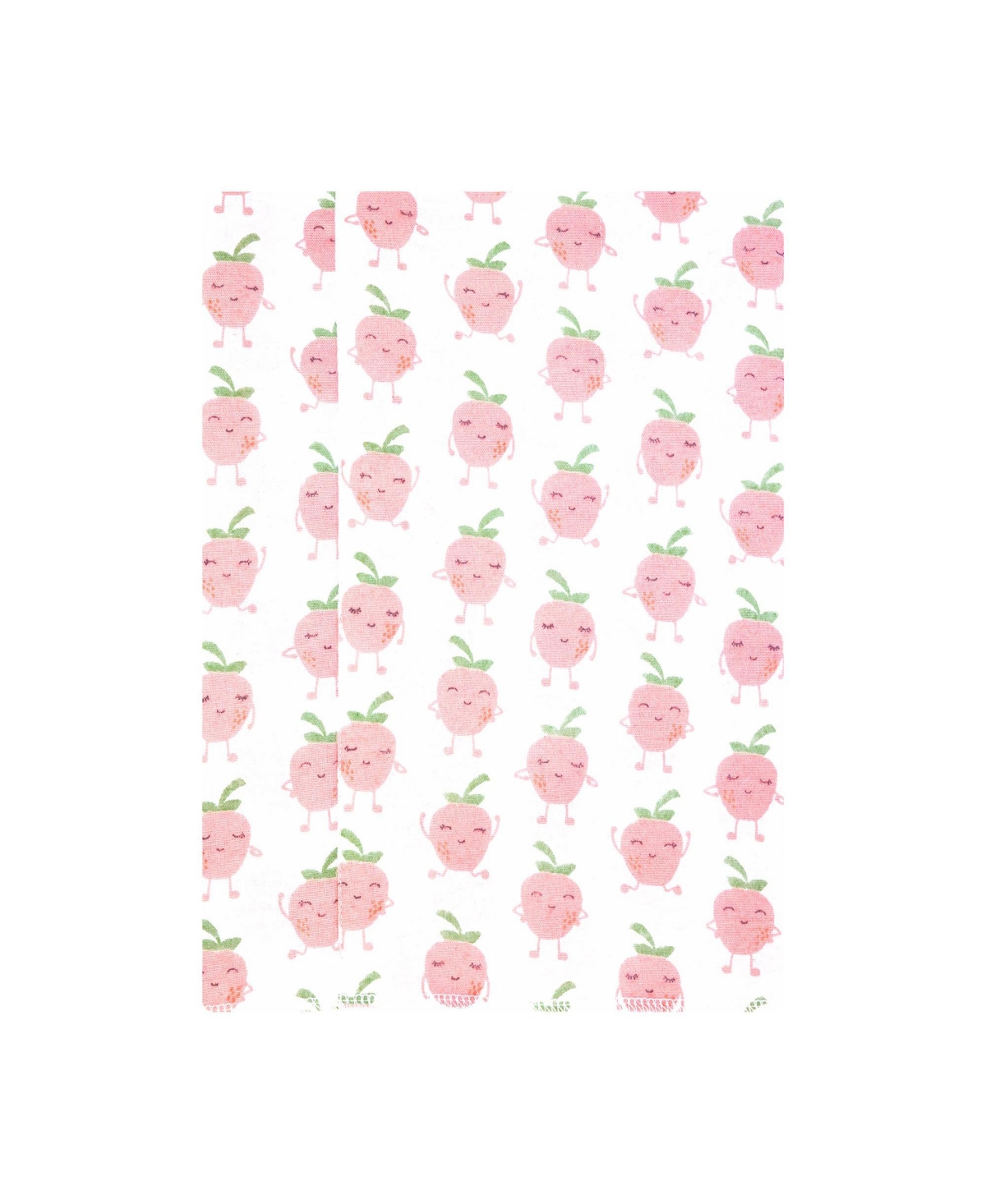 Hudson Baby Girl Cotton Poly Flannel Burp Cloths 7-Pack, Happy Strawberries