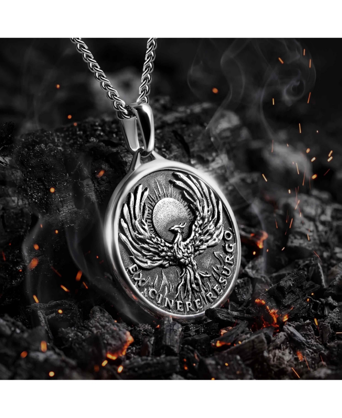 Vincero Men's Phoenix Pendant - Sterling Silver Necklace