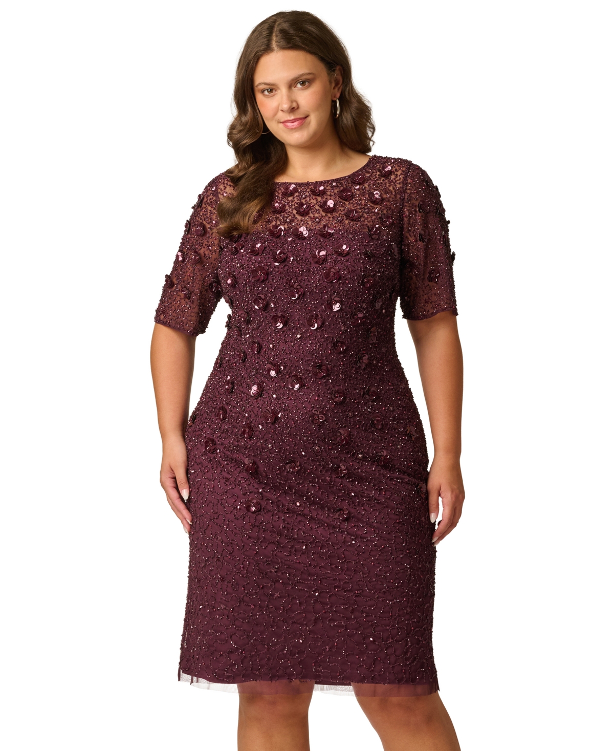 Adrianna Papell Plus Size Embellished Sheath Dress