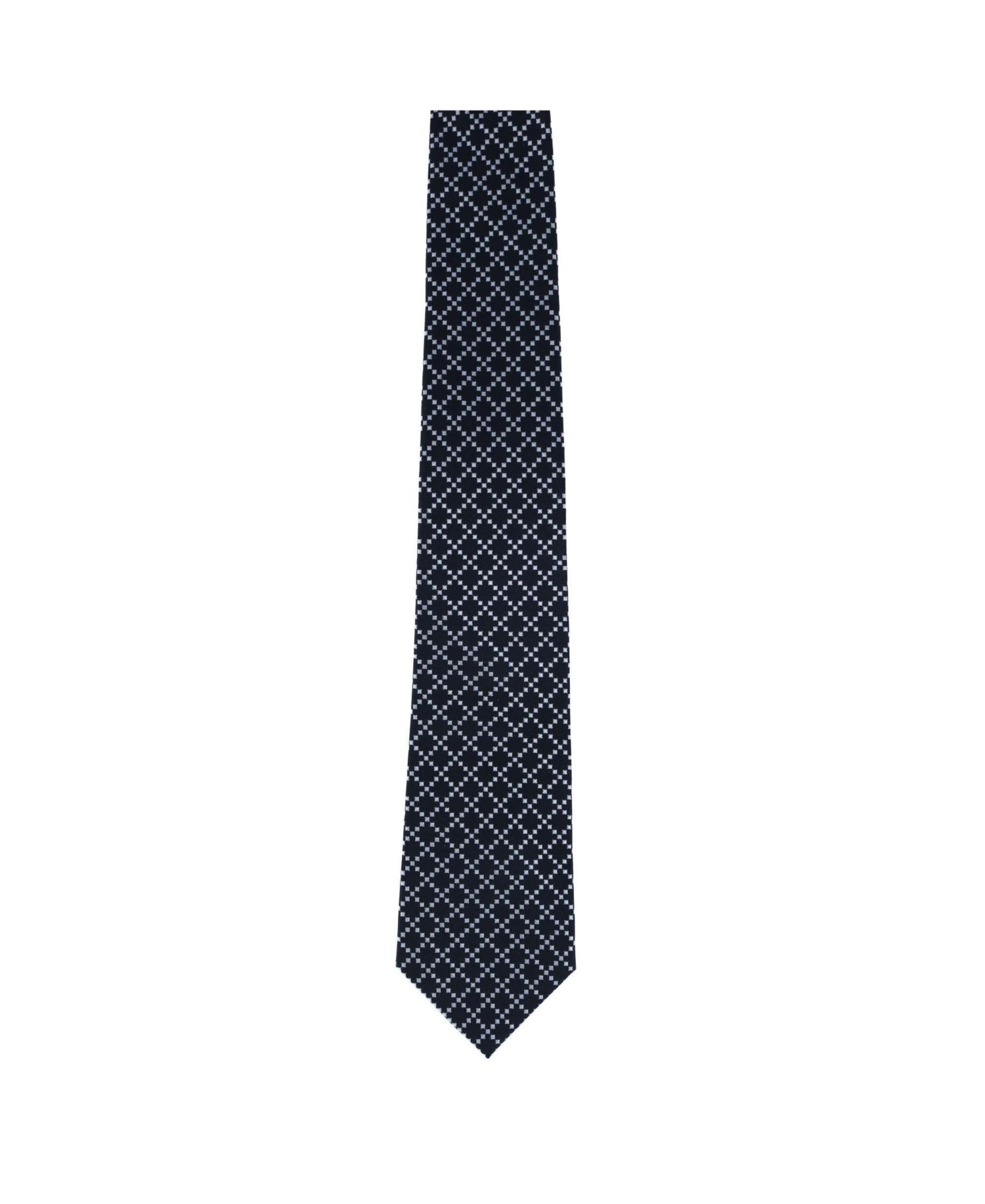 Men's Rowan Geometric Pattern Silk Necktie and Pocket Square Bundle
