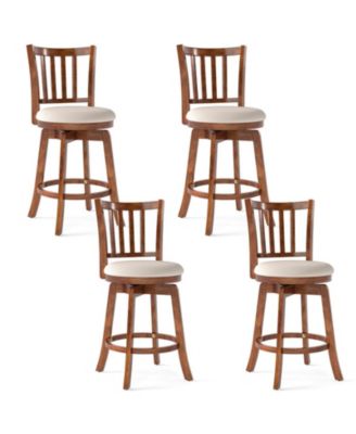 Set of 4 360degree(s) Rotating Counter Height Chairs with Backrest Upholstered Seat